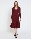 Paul Costelloe Living Studio Red Pleat Vee Dress