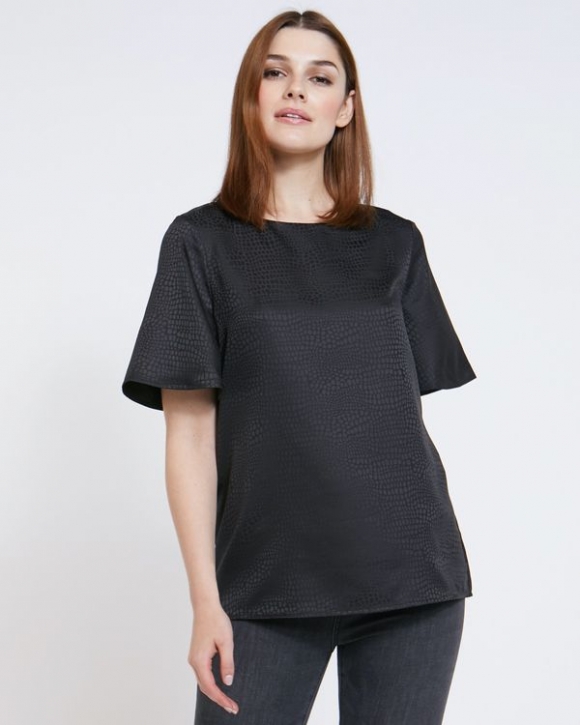 Paul Costelloe Living Studio Black Flute Sleeve Top