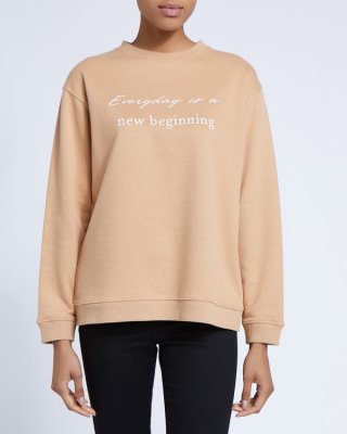 Embroidered Slogan Sweatshirt