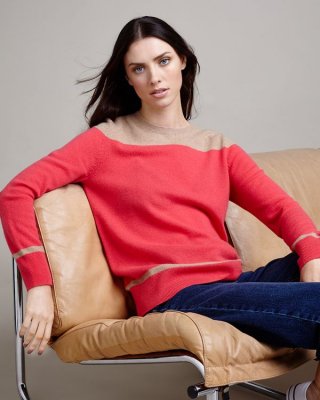 Paul Costelloe Living Studio Colour Block Crew Neck Jumper