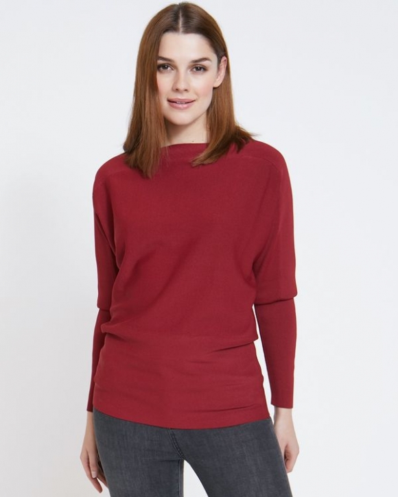 Paul Costelloe Living Studio Red Boat Neck Knit Jumper