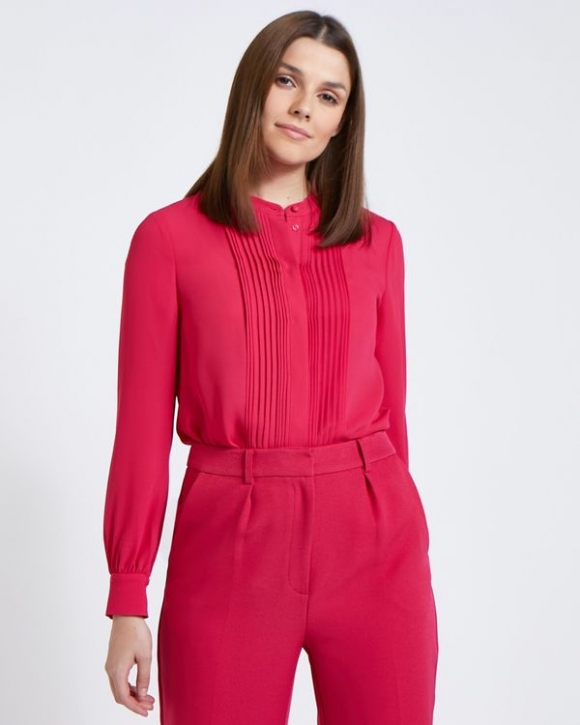 Paul Costelloe Living Studio Pink Pleat Front Blouse