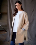 Paul Costelloe Living Studio Stone Curved Hem Coat