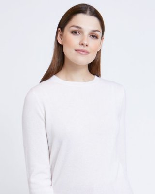 Paul Costelloe Living Studio Cream Cashmere Crew Neck Jumper