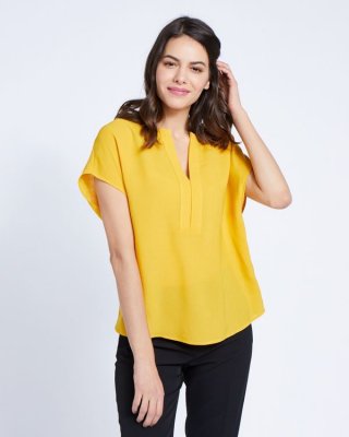 Paul Costelloe Living Studio Ochre Half Placket Top