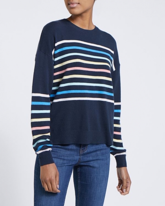 Rainbow Stripe Crew-Neck Jumper