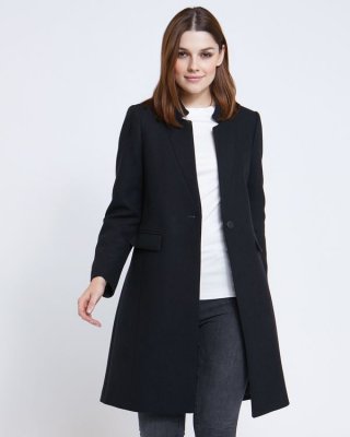 Paul Costelloe Living Studio Black Notch Neck Coat