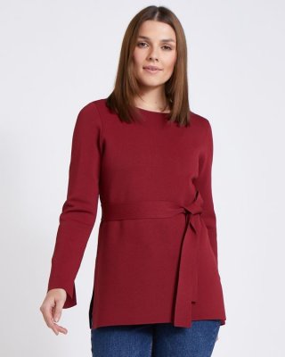 Paul Costelloe Living Studio Red Tie Waist Jumper