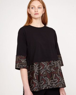 Carolyn Donnelly The Edit Squiggle Print Cotton Hem Top